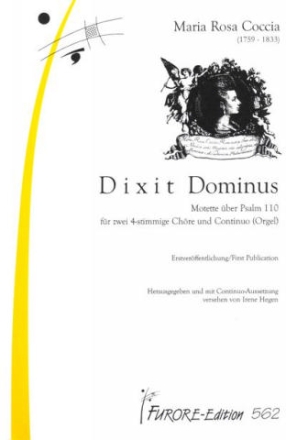 Dixit Dominus fr 2 gem Chre und Bc (Orgel),  Partitur (lat)