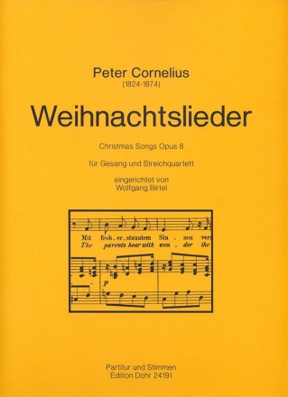 Weihnachtslieder op.8 fr Streichquartett Partitur und Stimmen