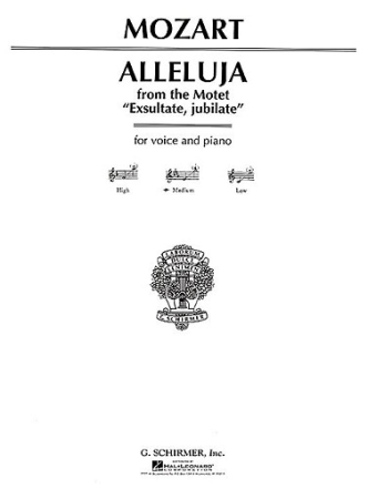 Alleluja from Exsultate jubilate for medium voice and piano (E flat major)