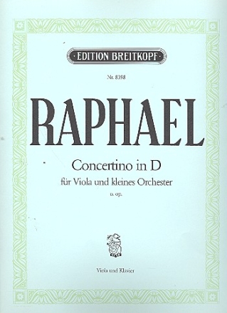 Concertino in D fr Viola und kleines Orchester fr Viola und Klavier