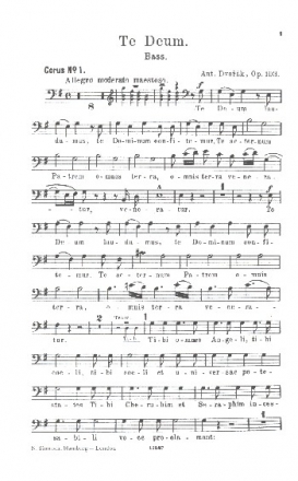 Te Deum  op.103 fr Sopran, Bass, gem Chor und Orchester Chorstimme Ba