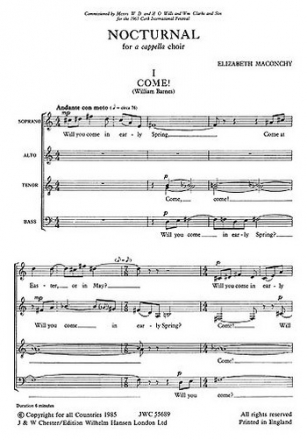 Nocturnal for mixed chorus a cappella score