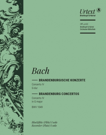 Brandenburgisches Konzert G-Dur Nr.4 BWV1049 fr Orchester Flte solo 1