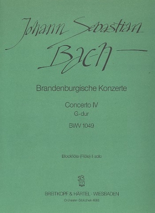 Brandenburgisches Konzert G-Dur Nr.4 BWV1049 fr Orchester Flte solo 2