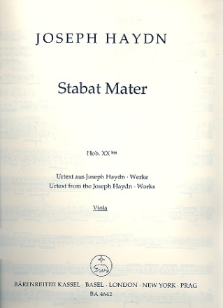 Stabat Mater Hob.XXbis fr SOli, Chor und Orchester Viola