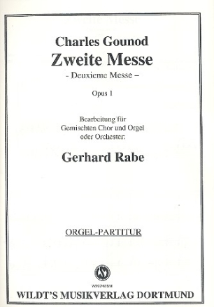 Messe Nr.2 op.1 fr gem Chor und Orgel (Orchester) Orgelpartitur