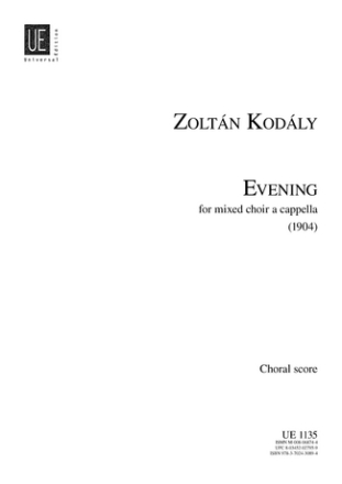 Evening for mixed chorus a cappella (en) vocal score (with piano for rehearsal)