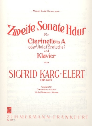 Sonate H-Dur Nr.2  fr Viola (Klarinette in A) und Klavier