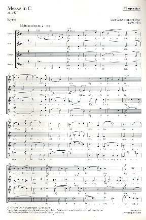 Messe C-Dur op.169 fr Soli, gem Chor und Orchester Chorpartitur