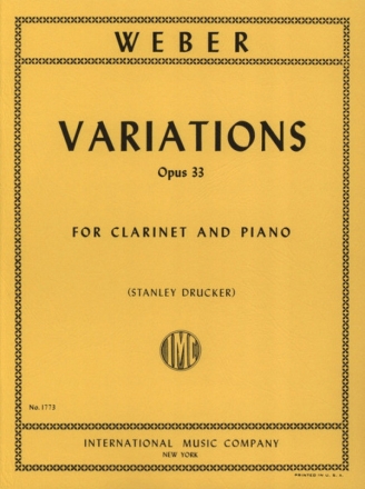 Variations op.33 for clarinet and piano Drucker, St., ed