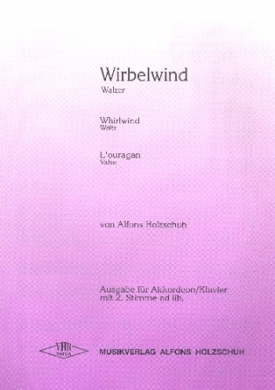 Wirbelwind Walzer fr Akkordeon (mit 2. Stimme).