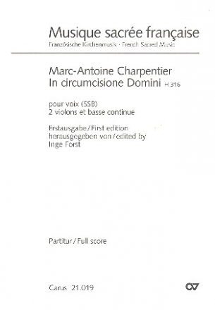 In circumcisione Domini H316 fr 3 Stimmen (SSB), 2 Violinen und Bc Partitur