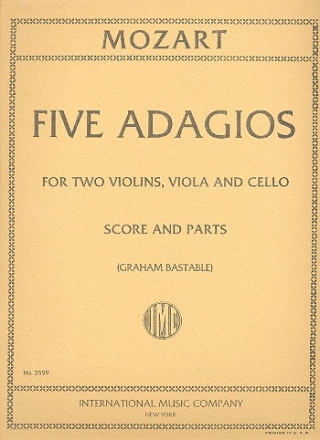 5 Adagios for 2 violins, viola and cello Score and parts