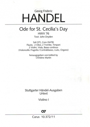 Ode for St. Cecilia's Day HWV76 fr Soli, gem Chor und Orchester Violine 1