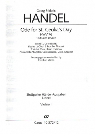 Ode for St. Cecilia's Day HWV76 fr Soli, gem Chor und Orchester Violine 2