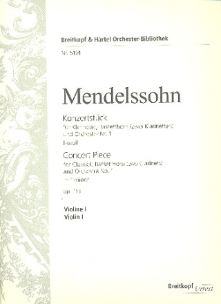 Konzertstck f-Moll Nr.1 op.113 fr Klarinette, Bassetthorn (2 Klarinetten) und Orchester Violine 1