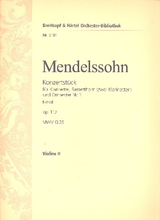 Konzertstck f-Moll Nr.1 op.113 fr Klarinette, Bassetthorn (2 Klarinetten) und Orchester Violine 2