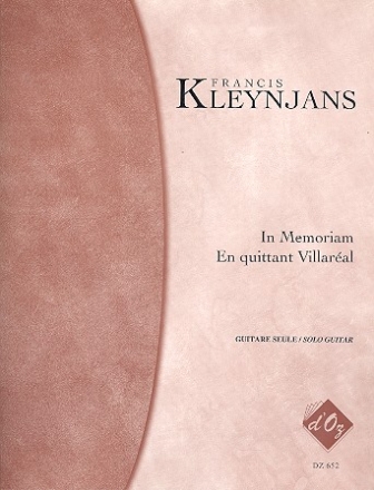 In Memoriam op.148  et En quittant Villaral op.164 pour guitare