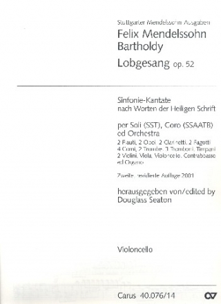 Sinfonie B-Dur Nr.2 op.52 (Lobgesang) fr Soli, gem Chor und Orchester Violoncello