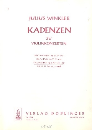 Kadenz zum Konzert D-Dur op.6,1 fr Violine und Orchester fr Violine