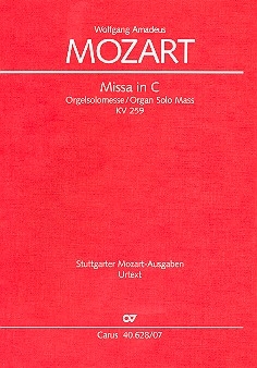 Missa C-Dur KV259 fr Soli, Chor und Orchester Studienpartitur