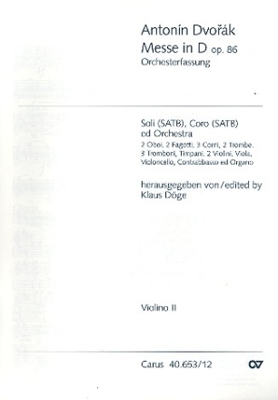 Messe D-Dur op.86 fr Soli, gem Chor und Orchester Violine 2