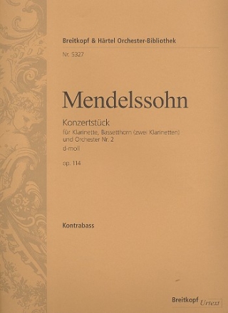 Konzertstck d-Moll Nr.2 op.114 fr Klarinette, Bassetthorn und Orchester Kontrabass