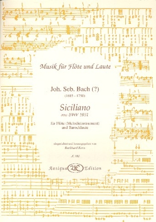 Siciliano aus BWV1031 fr Flte (Melodieinstrument) und Barocklaute 2 Spielpartituren