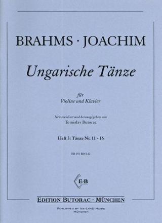 Ungarische Tnze Band 3 (Nr.11-16) fr Violine und Klavier