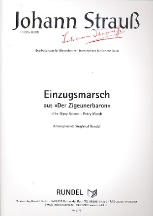 Einzugsmarsch aus Der Zigeunerbaron fr Blasorchester