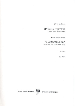 Chamber Music  for flute, viola and harp score and parts