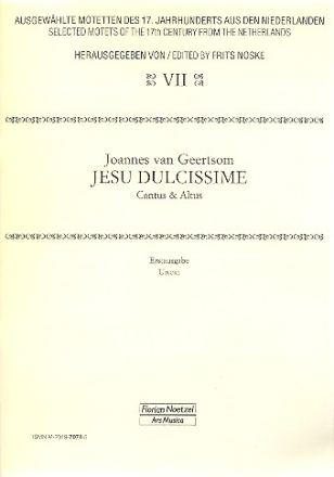 Jesu dulcissime fr Sopran, Alt und Bc Partitur (Bc nicht ausgesetzt)