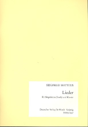 Lieder fr Gesang (hoch) und Klavier