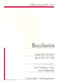 Quartett Es-Dur op.2,4 G162 fr 2 Violinen, Viola und Violoncello Studienpartitur