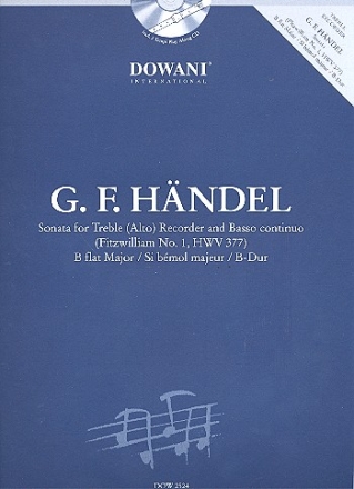 Sonate B-Dur HWV377 (+CD) fr Altblockflte und Bc