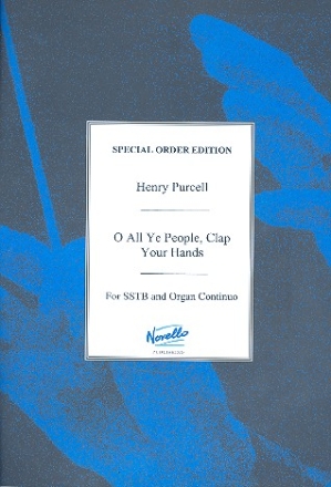 O all ye People clap your Hands for mixed chorus (SSTB) and organ score,  archive copy