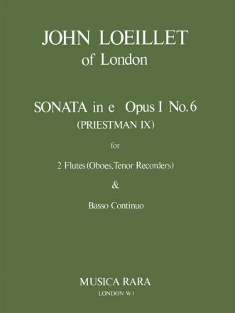 Sonate op.1,6 e-Moll fr 2 Flten (Oboen) und Bc