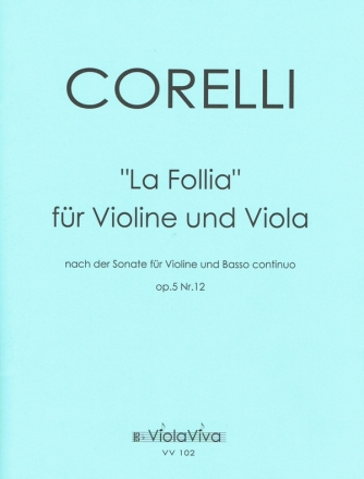 Sonate op.5,12 La Follia fr Violine und Viola Partitur und Stimmen