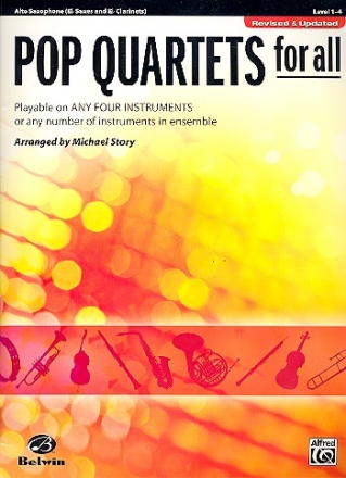 Pop Quartets for all for 4 instruments (flexible ensemble) alto saxophone score