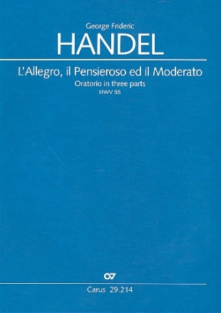 L'Allegro, il Pensiero ed il Modereato HWV55 fr Soli, Chor und Orchester Partitur