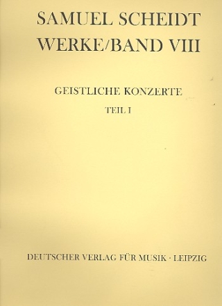 Smtliche Werke Band 8 Geistliche Konzerte Teil 1 Partitur