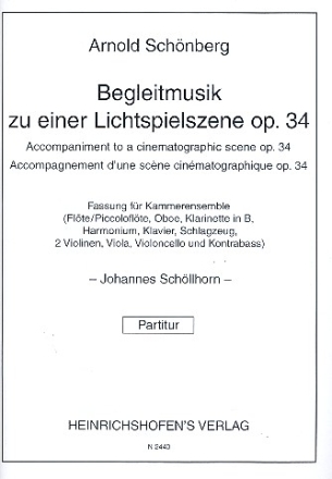 Begleitmusik zu einer Lichtspielszene op.34 fr Kammerensemble Partitur