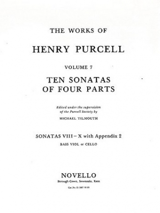 10 Sonatas of 4 Parts (nos.8-10) for strings bass viol / cello