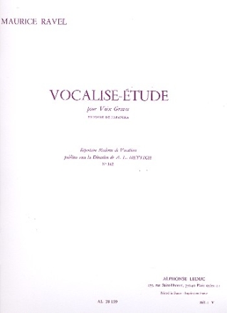 Vocalise-tude en form de Habanera pour voix graves et piano