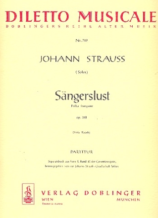 Sngerslust op.328 fr Orchester Partitur