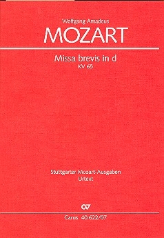 Missa brevis d-Moll KV65 fr Soli, Chor und Orchester Studienpartitur