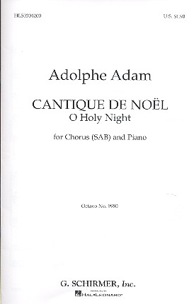 O Holy Night for mixed chorus (SAB) and piano vocal score