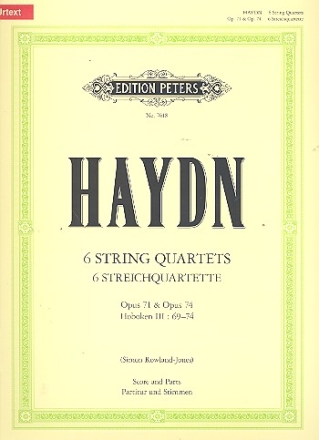 6 Streichquartette op.71 und op.74 Hob.III:69-74 fr Streichquartett Partitur und Stimmen