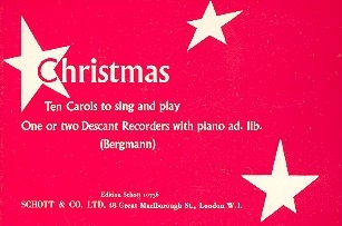 Christmas Carols: for 1-2 descant recorders, (piano ad lib) score