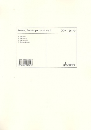 Sonata per archi fr 2 Violinen, Violoncello und Kontrabass (solistisch oder chorisch) Stimmensatz - 5 Violinen I, 5 Violinen II, 3 Violoncelli, 2 Kontrabss